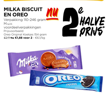 Aanbieding: Milka biscuit en oreo