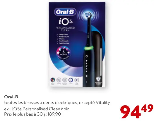 Offre: Toutes les brosses à dents électriques, excepté Vitality