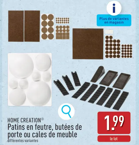 Offre: Patins en feutre, butées de porte ou cales de