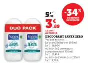 Offre: DEODORANT SANEX ZERO