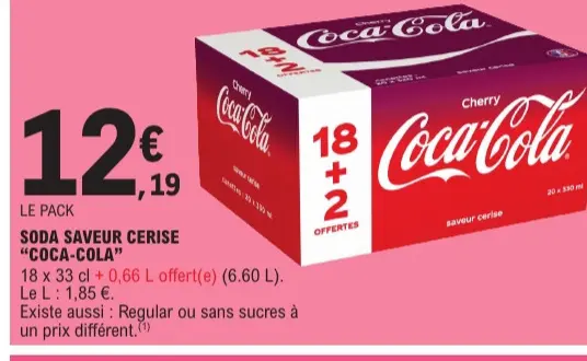 Offre: Soda saveur cerise