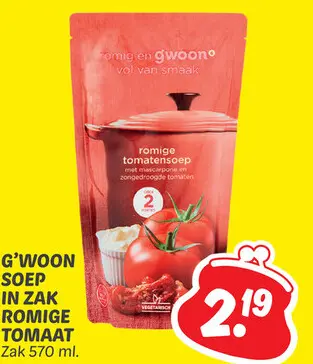 Aanbieding: Soep in zak romige tomaat