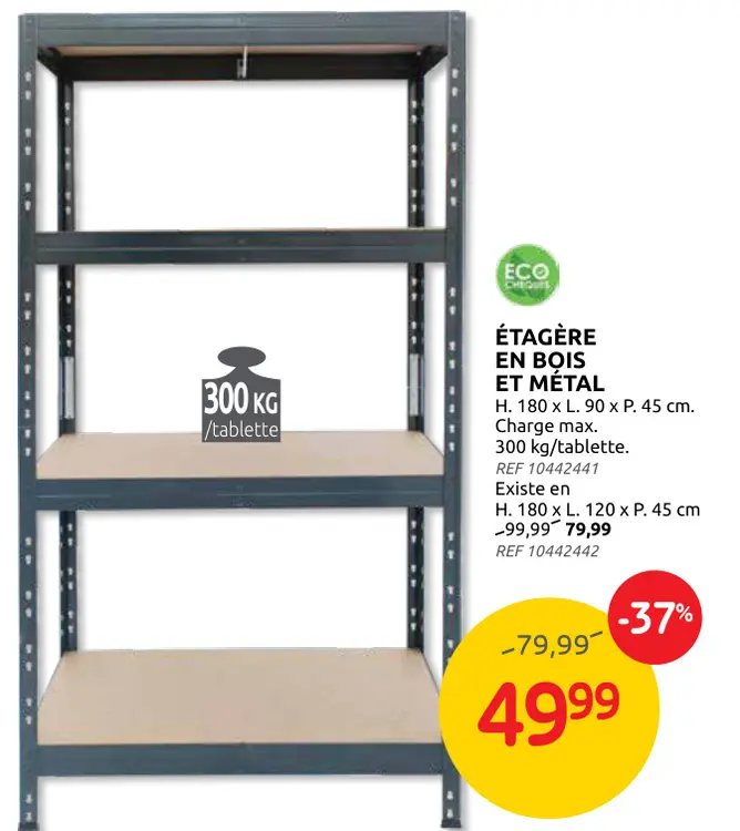 Offre: Étagère en bois et metal