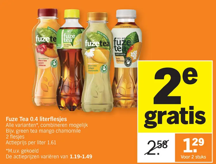 Promotie: Fuze Tea 0.4 literflesjes