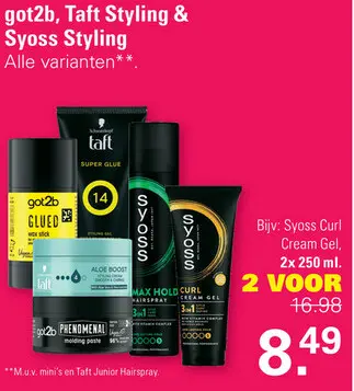 Aanbieding: got2b, Taft Styling & Syoss Styling