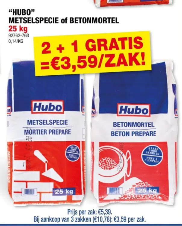 Promotie: METSELSPECIE of BETONMORTEL