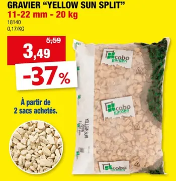 Offre: Gravier "yellow sun split"