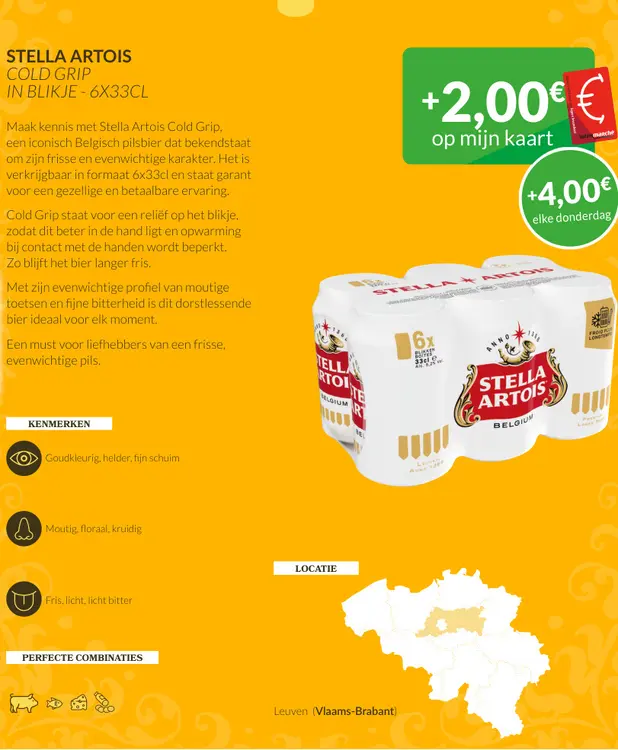 Promotie: Stella artois cold grip in blikje