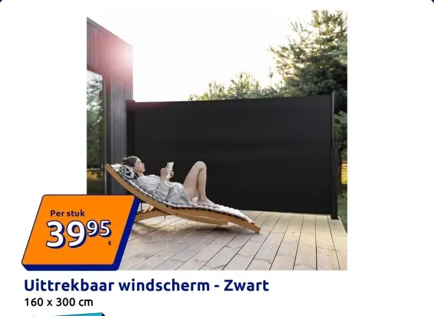 Promotie: Uittrekbaar windscherm - Zwart