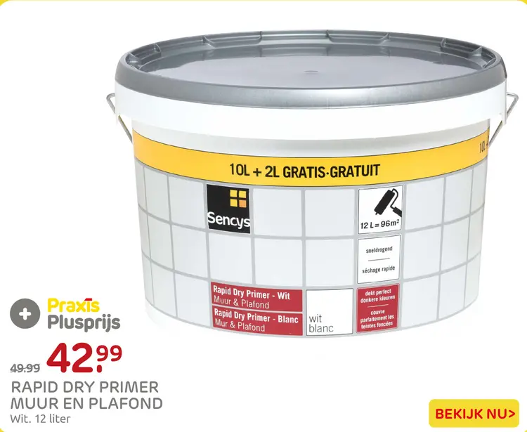 Aanbieding: Rapid dry primer muur en plafond