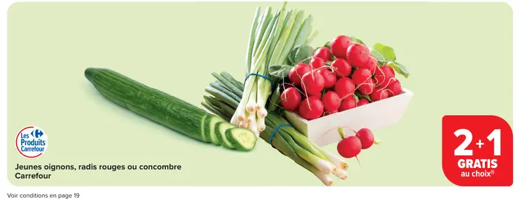 Offre: Jeunes oignons, radis rouges ou concombre