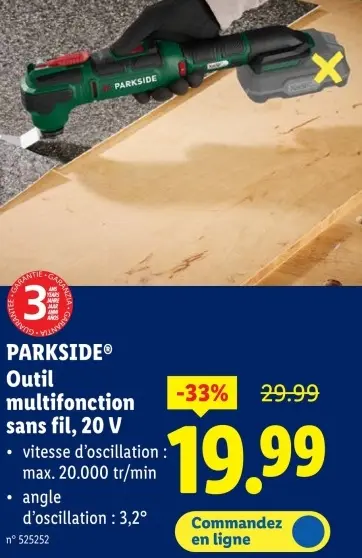 Offre: Outil multifonction sans fil, 20 V