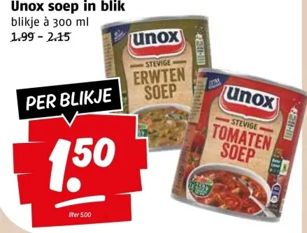 Aanbieding: soep in blik