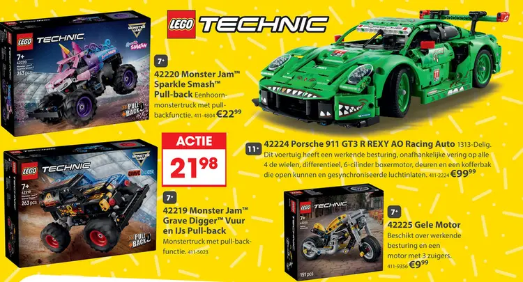 Aanbieding: LEGO Technic 42224 Porsche 911 Gt3 R Rexy Ao  Racing Auto