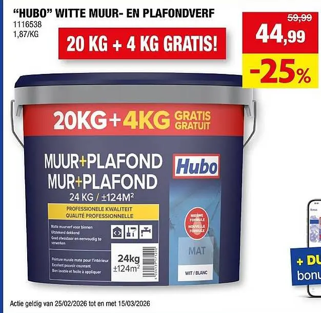 Promotie: Witte muur- en plafondverf