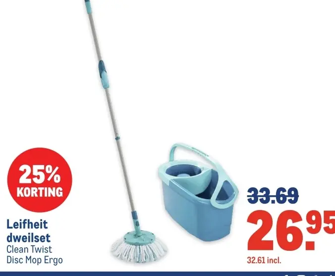 Aanbieding: dweilset Clean Twist Disc Mop Ergo