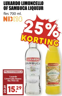 Aanbieding: Limoncello of Sambuca Liqueur