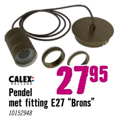 Aanbieding: CALEX Pendel met fitting E27 brons