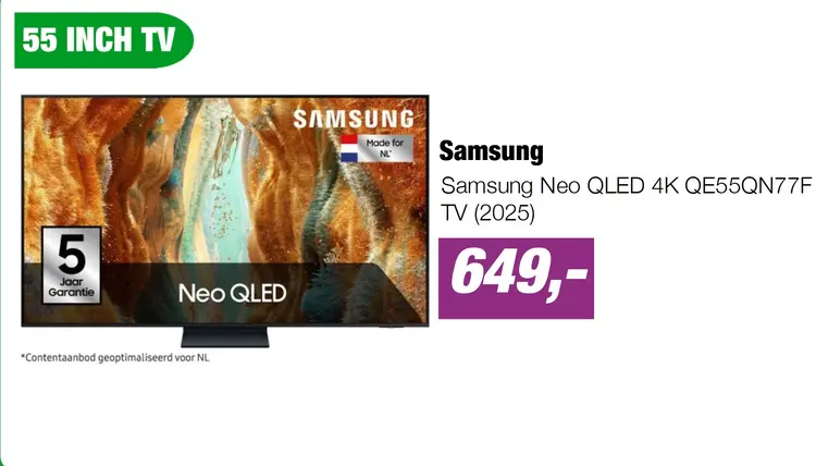 Aanbieding: Samsung Neo QLED 4K QE55QN77F TV (2025)