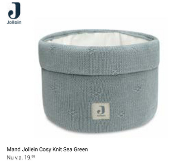 Aanbieding: Mand Jollein Cosy Knit Sea Green