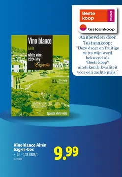 Aanbieding: Vino blanco Airén bag-in-box