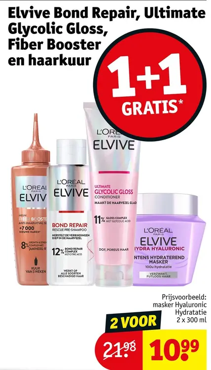 Aanbieding: Elvive Glycolic Gloss, Fiber Booster en haarkuur