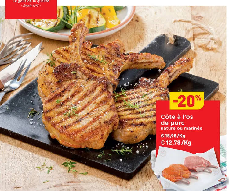 Offre: Côte à l'os de porc