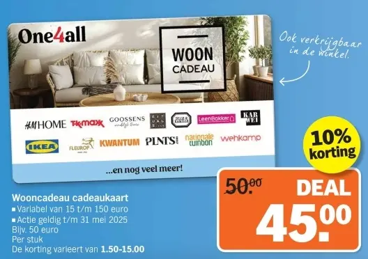 Aanbieding: Wooncadeau cadeaukaart
