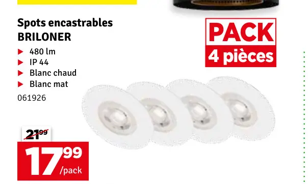 Offre: Spots encastrables