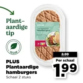 Aanbieding: PLUS Plantaardige hamburgers