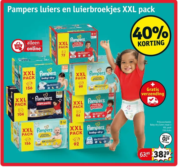 Aanbieding: Luiers en luierbroekjes XXL pack