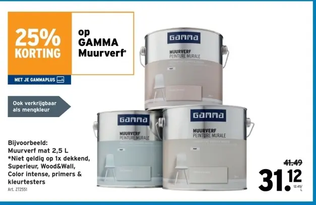 Promotie: Muurverf mat