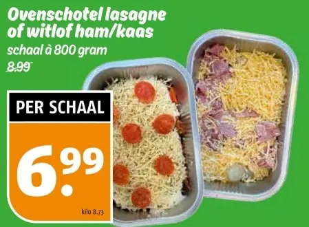 Aanbieding: Ovenschotel lasagne of witlof ham/kaas