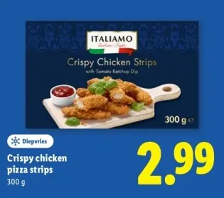 Aanbieding: Crispy chicken pizza strips