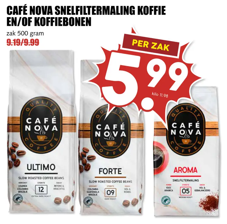 Aanbieding: Snelfiltermaling koffie en/of koffiebonen