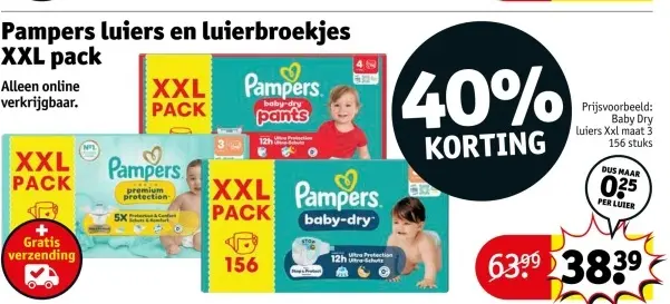 Aanbieding: Pampers luiers en luierbroekjes