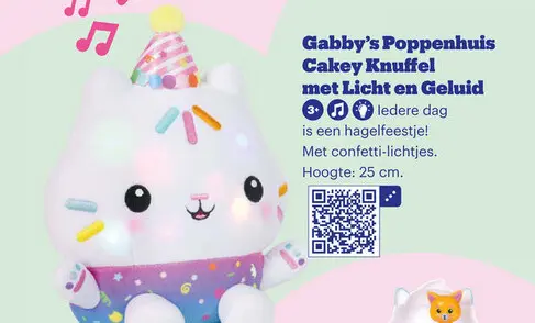 Aanbieding: Gabby's Poppenhuis Cakey Knuffel met Licht en Geluid