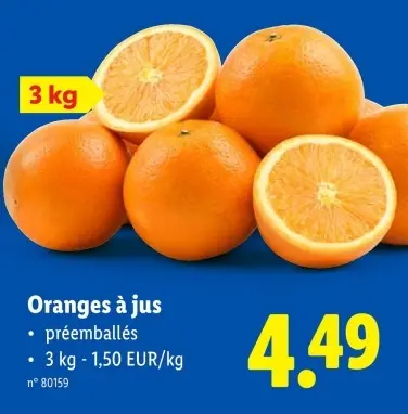 Offre: Oranges à jus