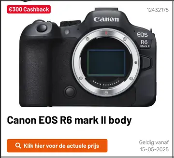 Aanbieding: Canon EOS R6 mark II body