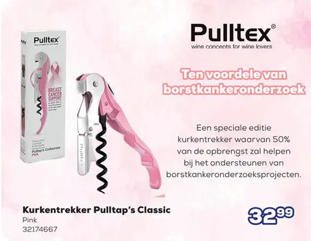 Promotie: Kurkentrekker Pulltap's Classic Pink