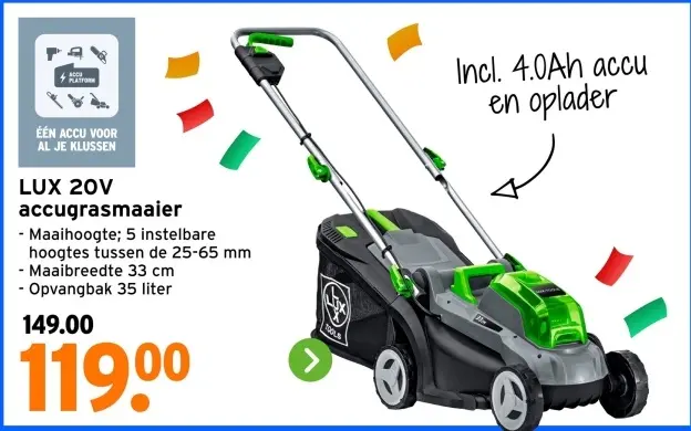 Aanbieding: LUX 20V accugrasmaaier
