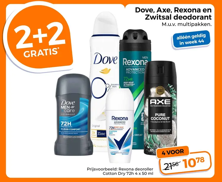 Aanbieding: Dove, Axe, Rexona en Zwitsal deodorant
