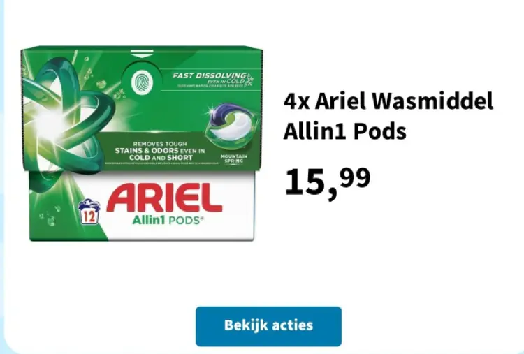 Promotie: Ariel Wasmiddel Allin1 Pods