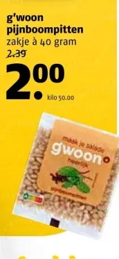 Aanbieding: gwoon pijnboompitten