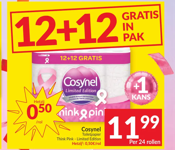 Promotie: Toiletpapier Think Pink - Limited Edition