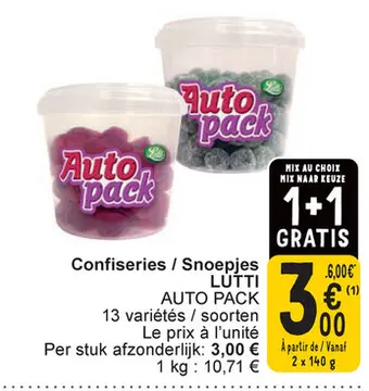 Offre: Confiseries / Snoepjes AUTO PACK