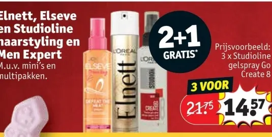 Promotie: Elnett, Elseve en Studioline haarstyling