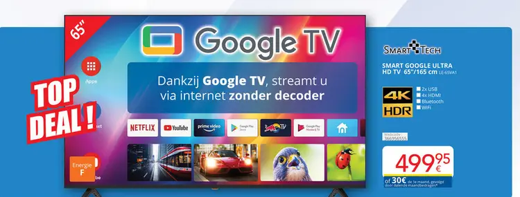 Promotie: SMART GOOGLE ULTRA HD TV 65"/165 cm LE-65VA1