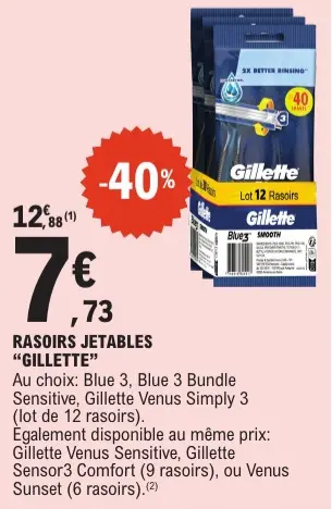 Offre: Rasoirs jetables