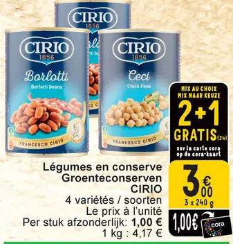 Offre: Légumes en conserve Groenteconserven